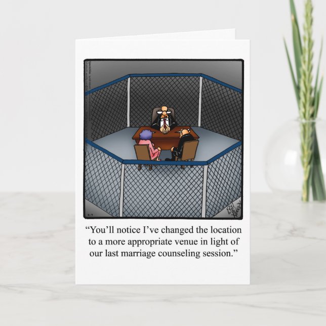 Graciosa tarjeta de saludo de humor para divorcios (Anverso)