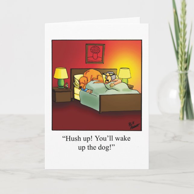 Graciosa tarjeta de saludo de humor para el aniver (Anverso)