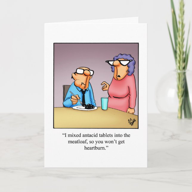 Graciosa tarjeta de saludo de humor para el aniver (Anverso)