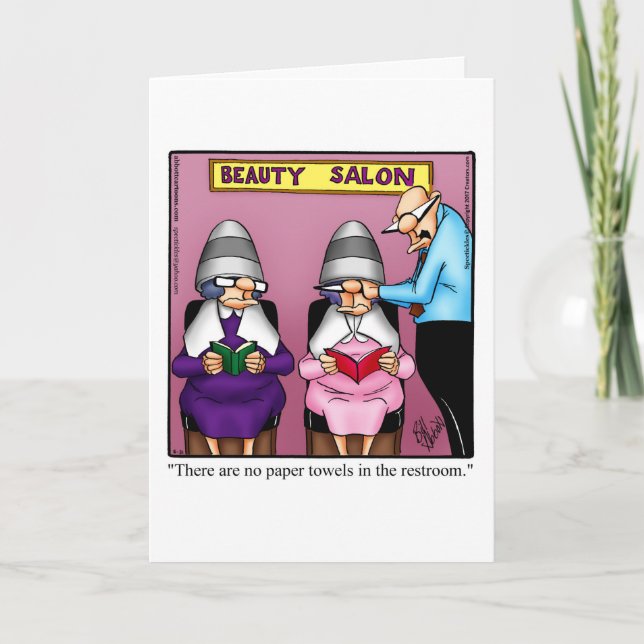 Graciosa tarjeta de saludo de humor para el aniver (Anverso)