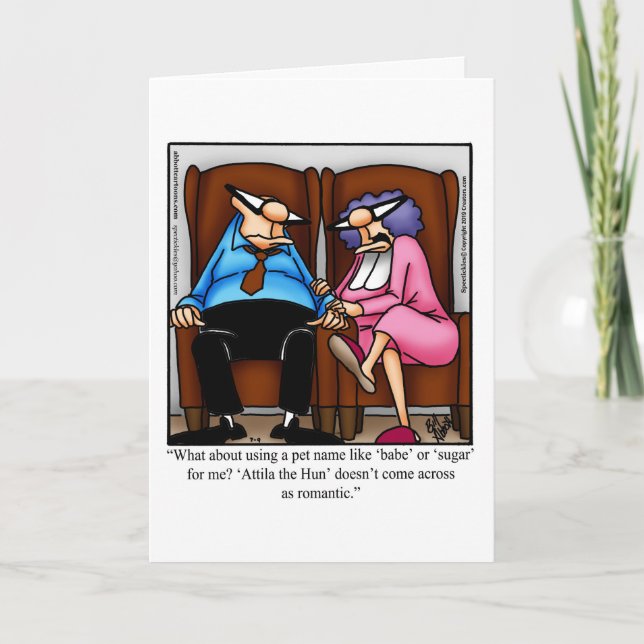 Graciosa tarjeta de saludo de humor para el aniver (Anverso)