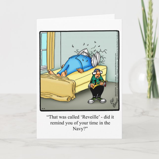 Graciosa tarjeta de saludo de humor para el día de (Anverso)