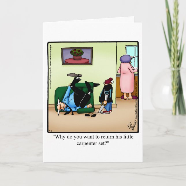 Graciosa tarjeta de saludo de humor para el día de (Anverso)