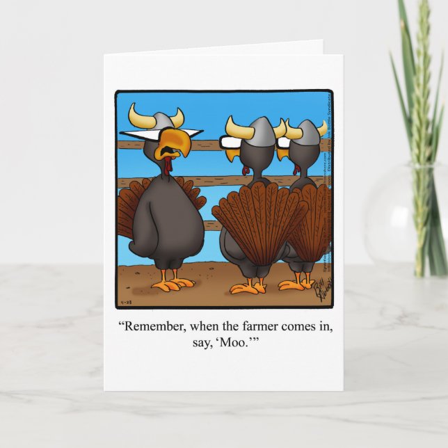 Graciosa tarjeta de saludo de humor para el día de (Anverso)