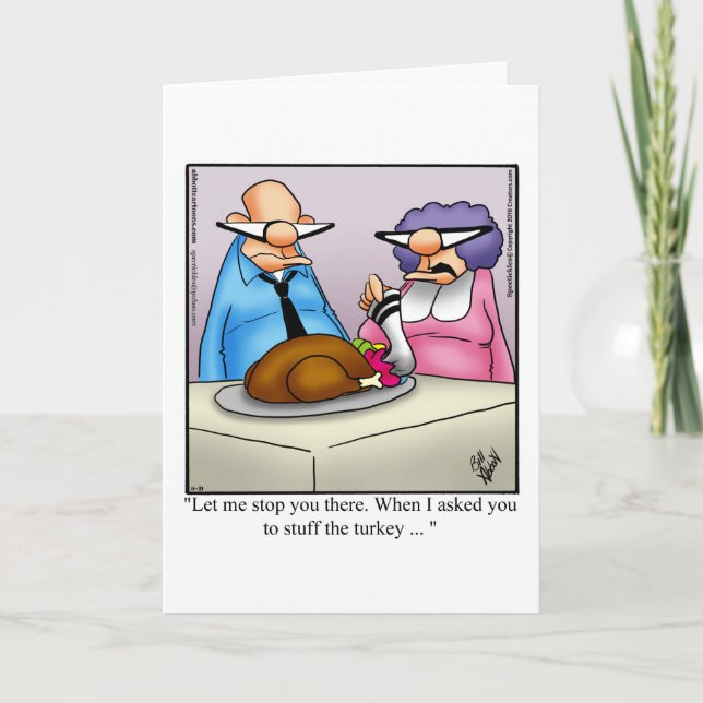 Graciosa tarjeta de saludo de humor para el día de (Anverso)