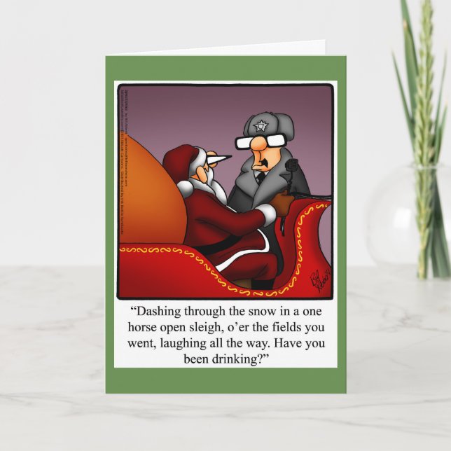 Graciosa tarjeta de saludo de humor para Navidades (Anverso)