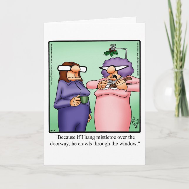 Graciosa tarjeta de saludo de humor para Navidades (Anverso)