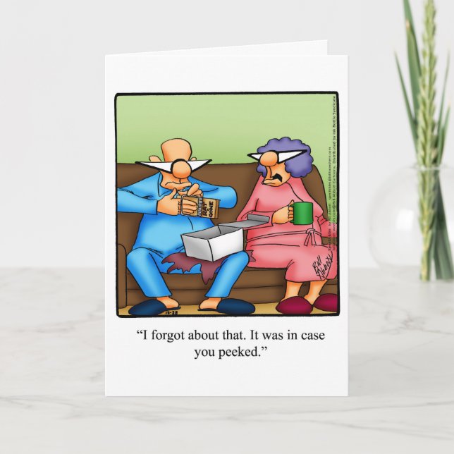 Graciosa tarjeta de saludo de humor para Navidades (Anverso)