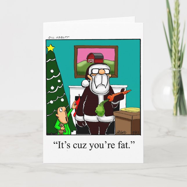 Graciosa tarjeta de saludo de humor para Navidades (Anverso)