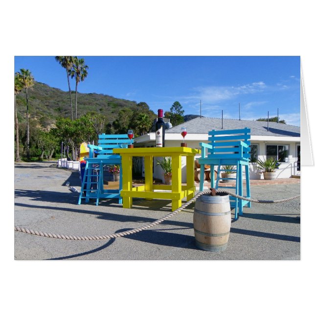 ¡Graciosa Tarjeta De Saludo De Mesa Grande Y Silla (Anverso (Horizontal))