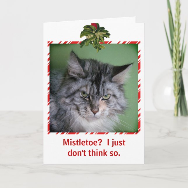 Graciosa tarjeta de saludo de Navidades de Cat Mis (Anverso)