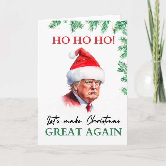 Graciosa tarjeta de saludo de Navidades de Santa T (Anverso)