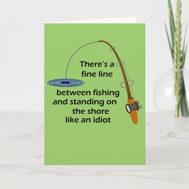 Graciosa tarjeta de saludo de pesca (Anverso)