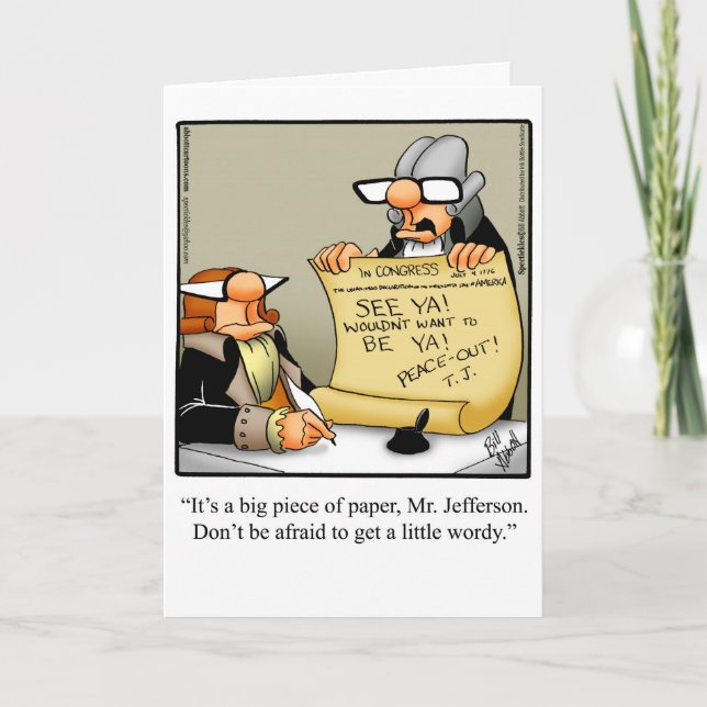 Graciosa Tarjeta De Saludo Del 4 De Julio (Anverso)