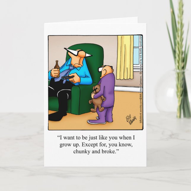 Graciosa tarjeta de saludo del Día del Padre (Anverso)