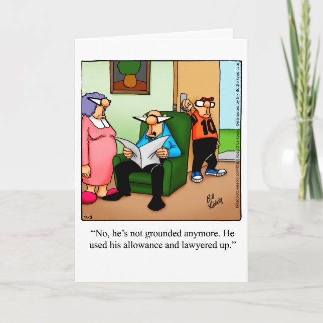 Graciosa tarjeta de saludo del Día del Padre (Anverso)
