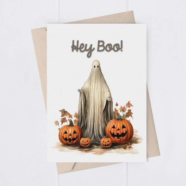 Graciosa tarjeta de saludo Ghost de Halloween (Subido por el creador)