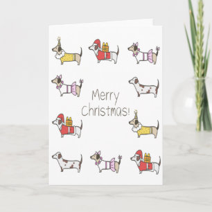 Graciosa tarjeta de saludo para Navidades de perro