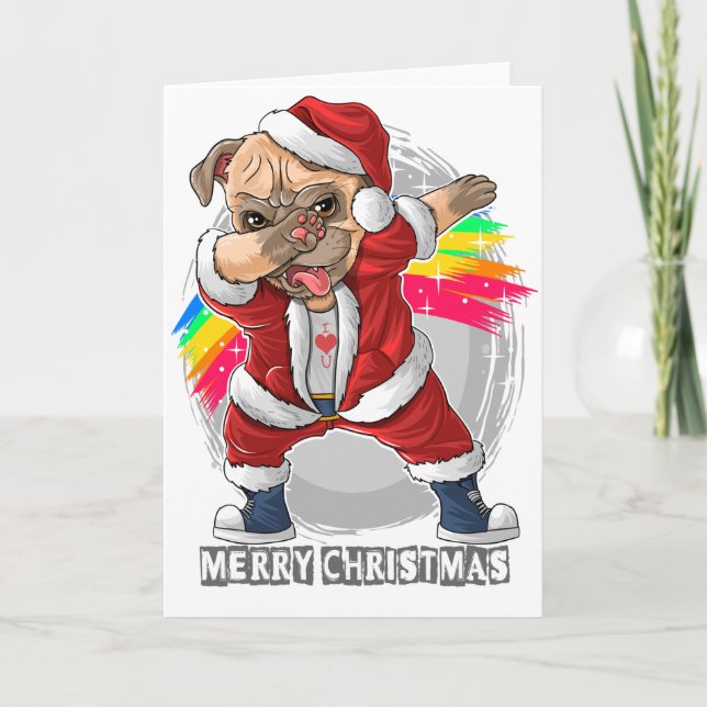 Graciosa tarjeta de saludo para Navidades de perro (Anverso)