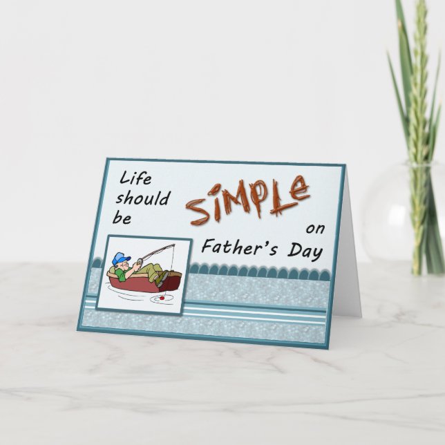 Graciosa tarjeta de saludo para pesca del Día del  (Anverso)