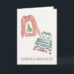 Graciosa tarjeta de saludo romántico de vacaciones<br><div class="desc">Envíe una tarjeta de Navidades divertida pero romántica a su ser amado este año con la tarjeta de saludo navideña "Haces que un suéter feo se vea bien" que incluye dos suéteres feos dibujados a mano. Personalizar con tu texto en el interior.</div>