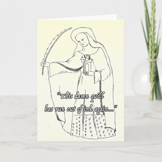 Graciosa tarjeta de saludos religiosos Quill Birth (Anverso)