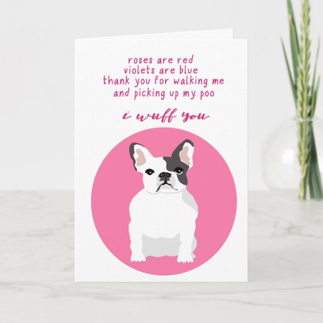 Graciosa tarjeta de San Valentín de Bulldog francé (Anverso)