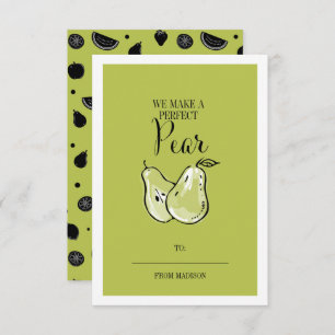Graciosa tarjeta de San Valentín Fruit Pun Pear