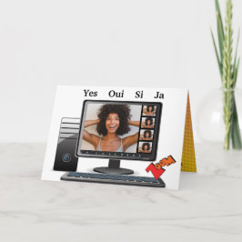 Graciosa tarjeta de sátira para videollamadas de c