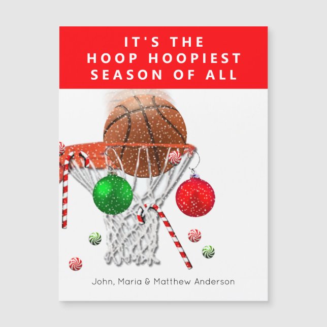 Graciosa tarjeta de vacaciones de baloncesto (Anverso)