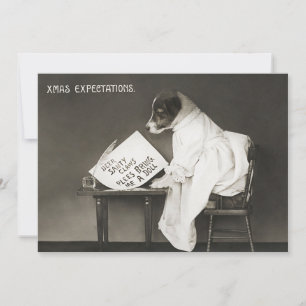 Graciosa tarjeta de vacaciones de Navidades Perro