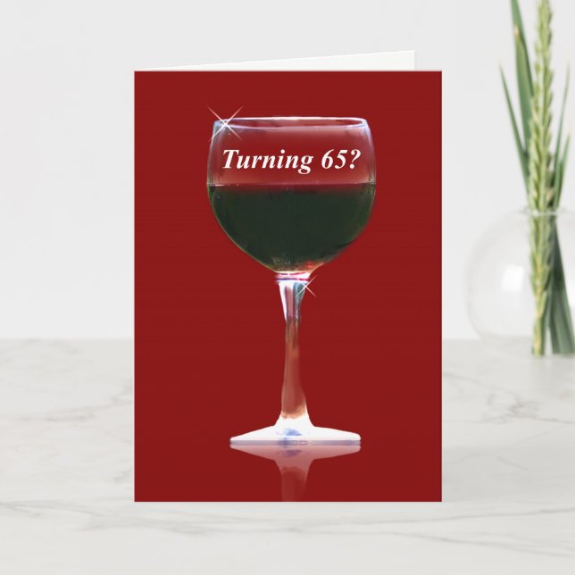 Graciosa tarjeta de vino de 65 años (Anverso)
