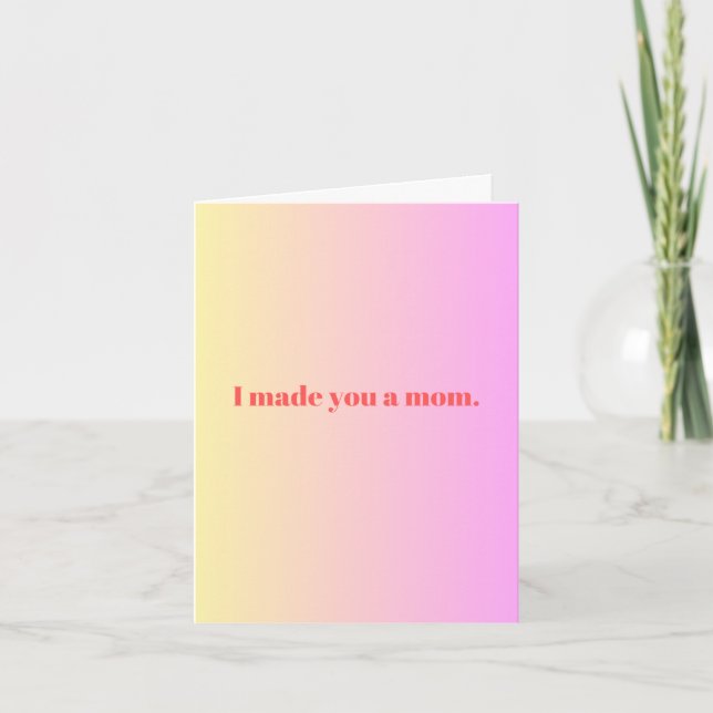 Graciosa tarjeta del día de la madre - amarillo ro (Anverso)