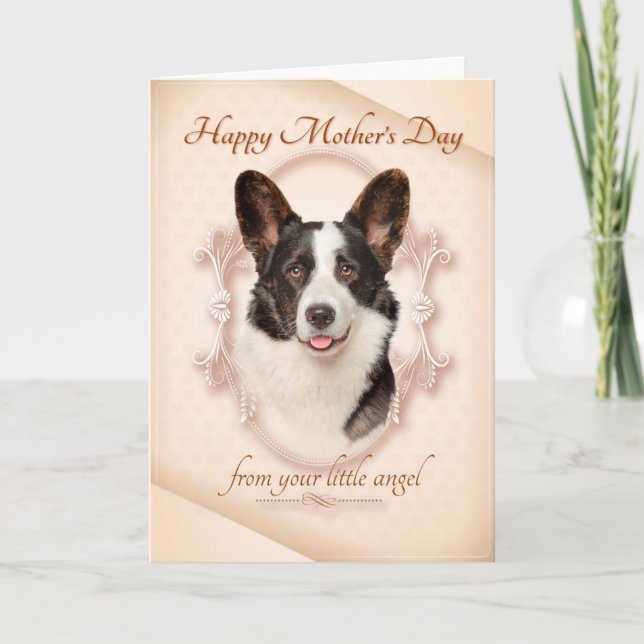 Graciosa tarjeta del día de la madre Corgi (Anverso)