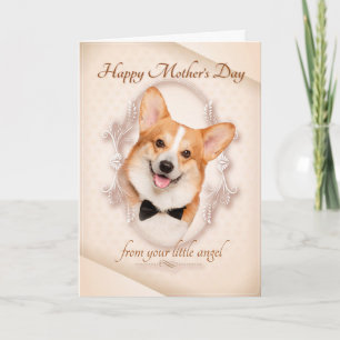 Graciosa tarjeta del día de la madre Corgi