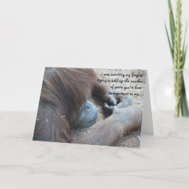 Graciosa tarjeta del día de la madre de Orangutan