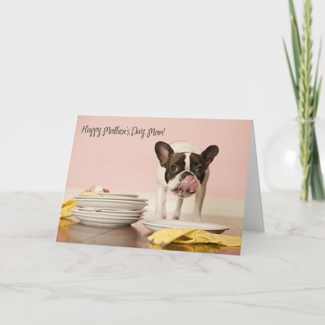 Graciosa tarjeta del día de la madre del Bulldog f (Anverso)