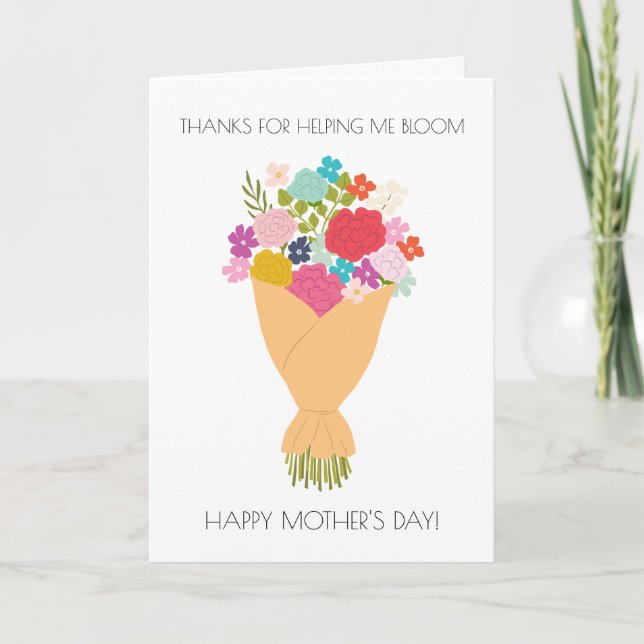 Graciosa tarjeta del día de la madre floral (Anverso)