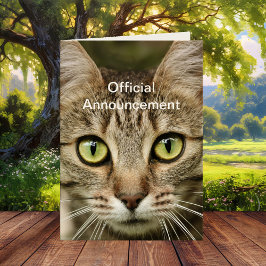 Graciosa tarjeta del día del gato mejor padre padr