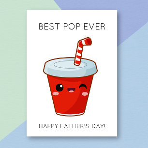 Graciosa tarjeta del día del mejor papá del pop Pu