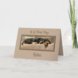 Graciosa tarjeta del "Día del Padre" con una cacho