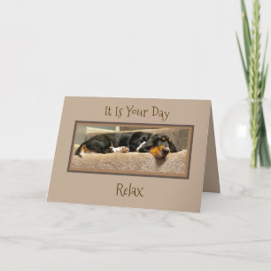 Graciosa tarjeta del "Día del Padre" con una cacho