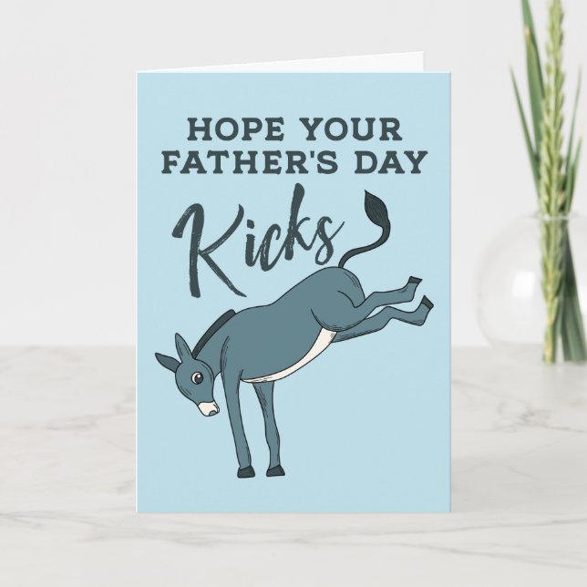 Graciosa tarjeta del Día del Padre de Burro (Anverso)