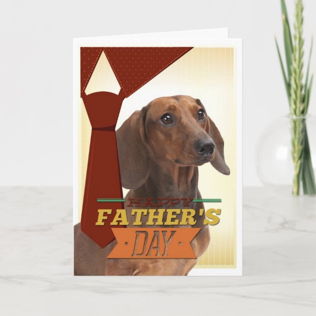 Graciosa tarjeta del día del padre de Dachshund (Anverso)