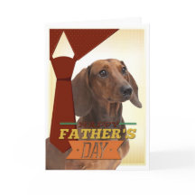 Graciosa tarjeta del día del padre de Dachshund