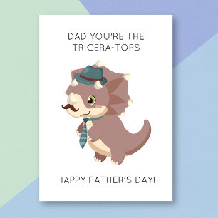 Graciosa tarjeta del día del padre de los dinosaur