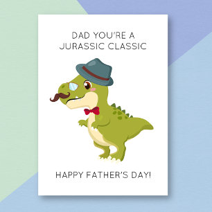 Graciosa tarjeta del día del padre de los dinosaur