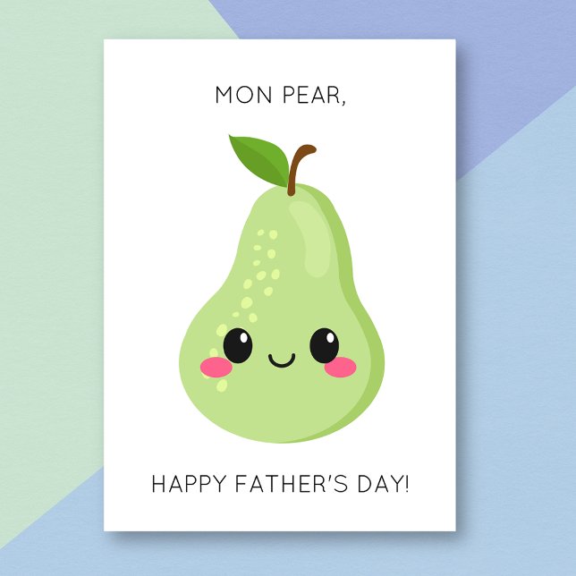 Graciosa tarjeta del día del padre de Pear Fruit P (Subido por el creador)