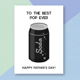 Graciosa tarjeta del día del padre de Soda Pop Pun