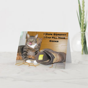 Graciosa tarjeta del día del padre de un gato - Pe